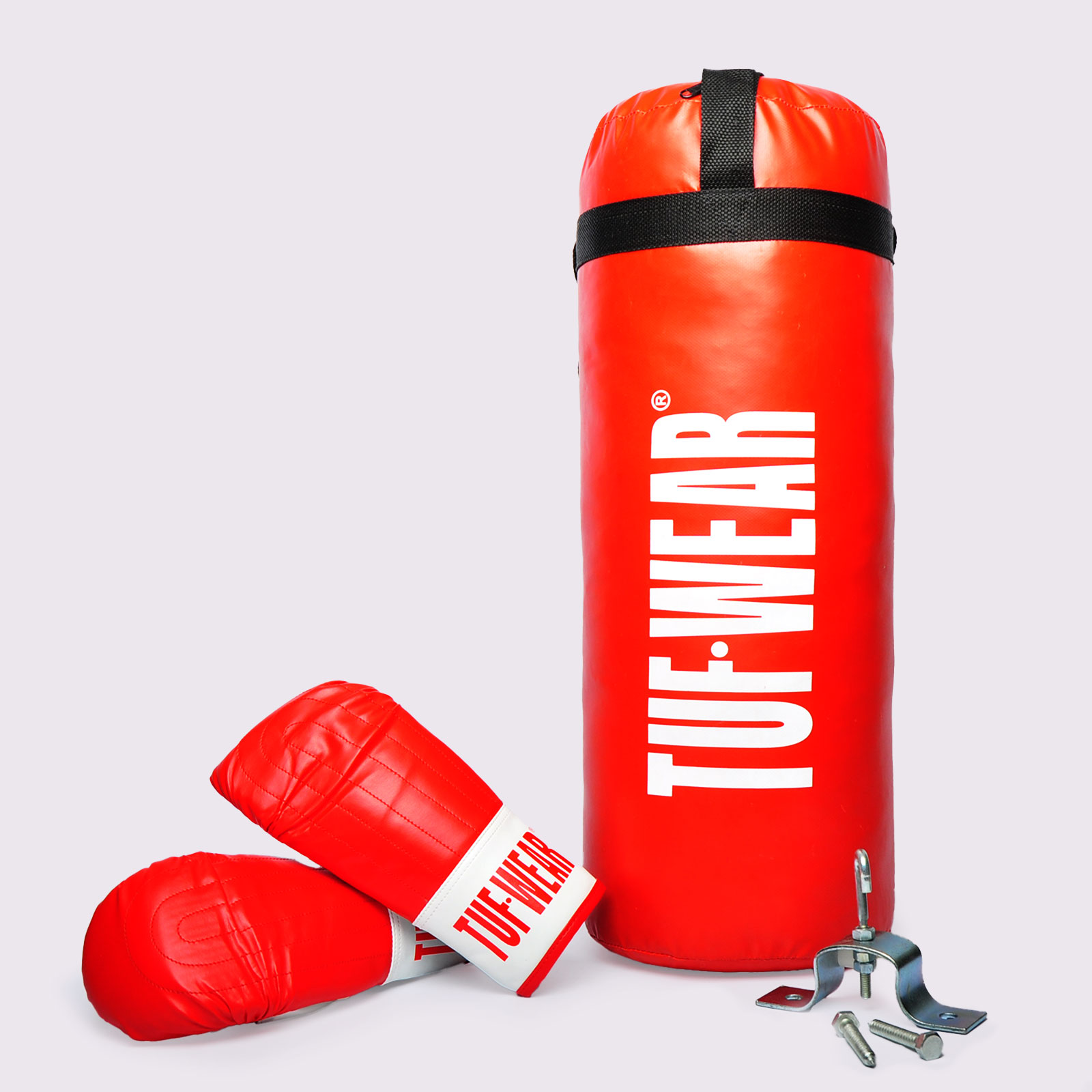 Tuf Wear Junior 2ft Punchbag Kit with Gloves  - TW19115-Red