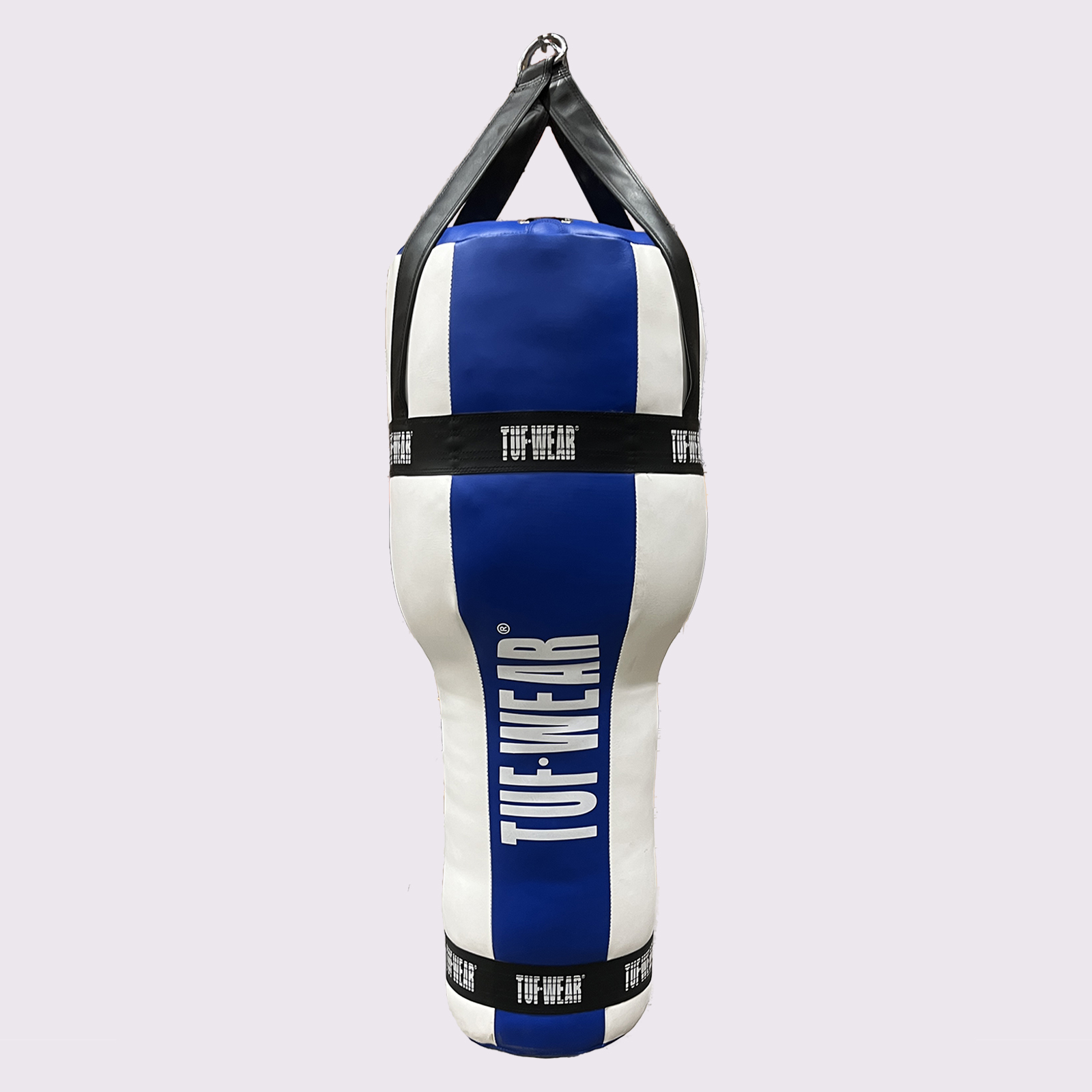 Tuf Wear Balboa 4FT Angle Jumbo Punchbag (20 Diameter)  - TW26615-BLUE/WHITE