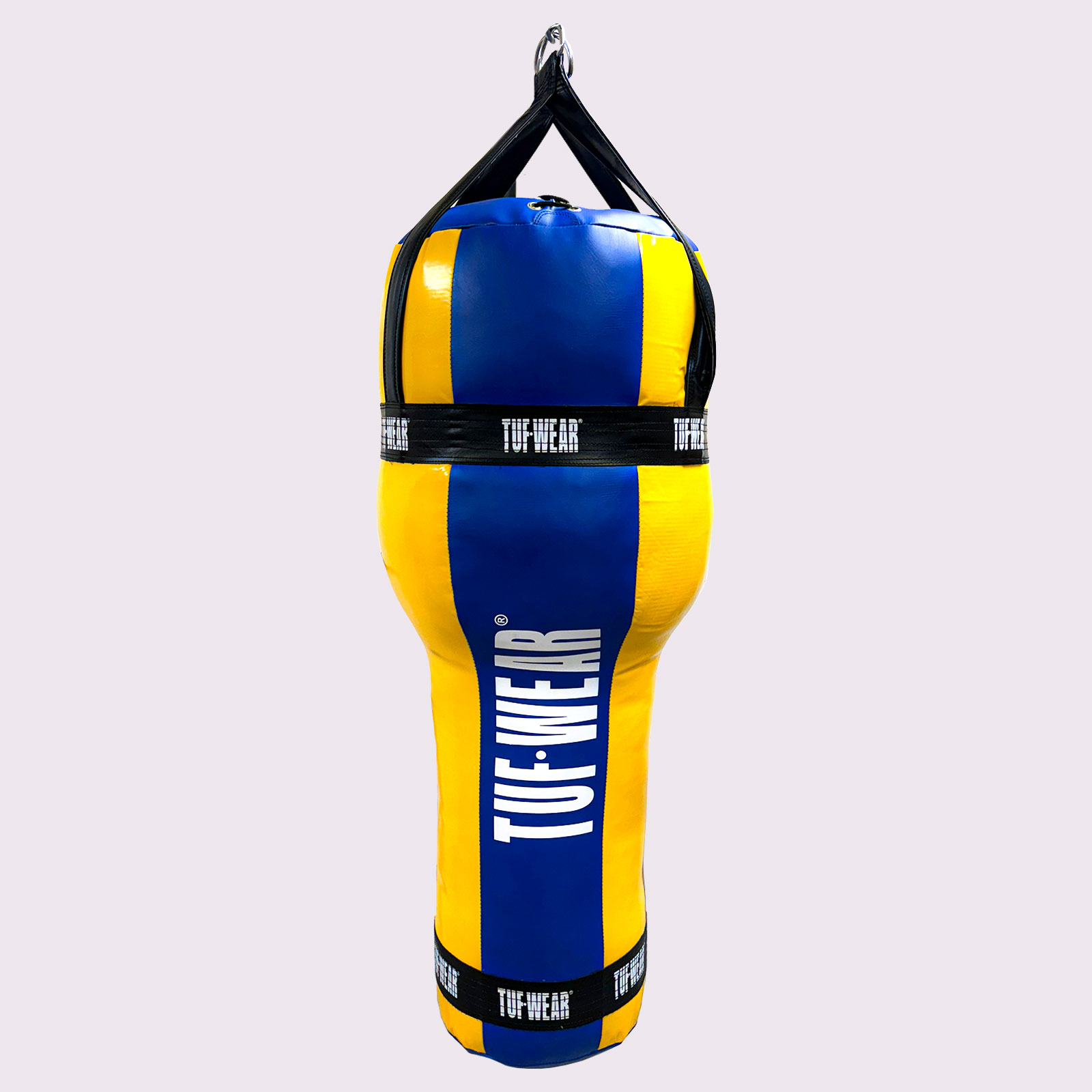 Tuf Wear Balboa 4FT Angle Jumbo Punchbag (20 Diameter) - TW26615-BLUE/YELLOW