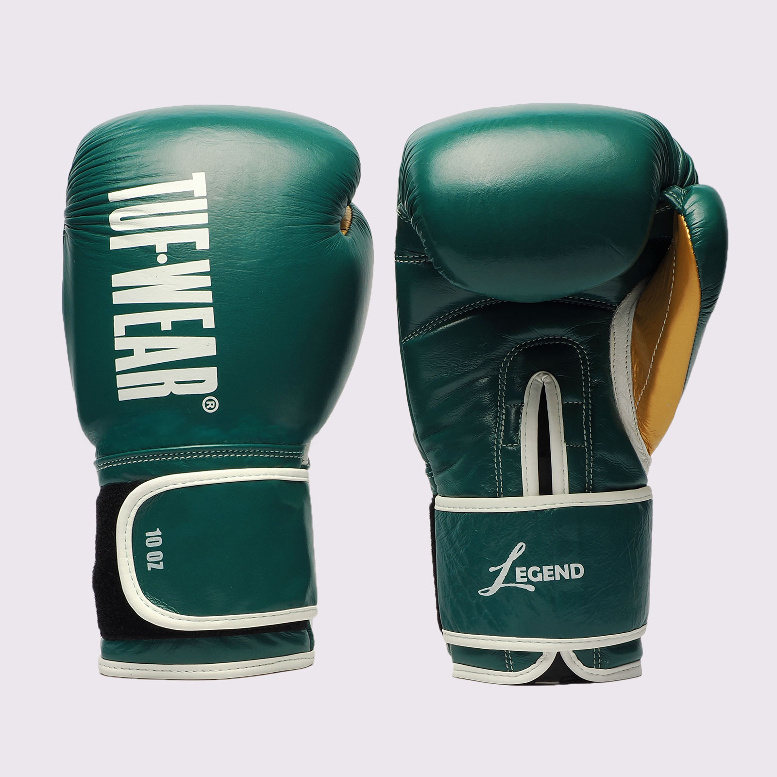 Tuf Wear Legend Leather HOOK AND LOOP Sparring Gloves - TW31278-GREEN