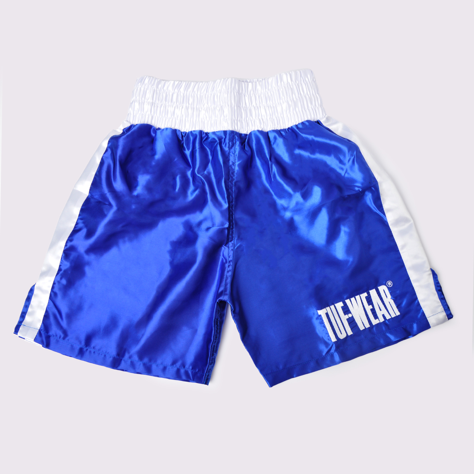 Tuf Wear Satin Boxing Shorts  - TW32687-BLUEWHITE