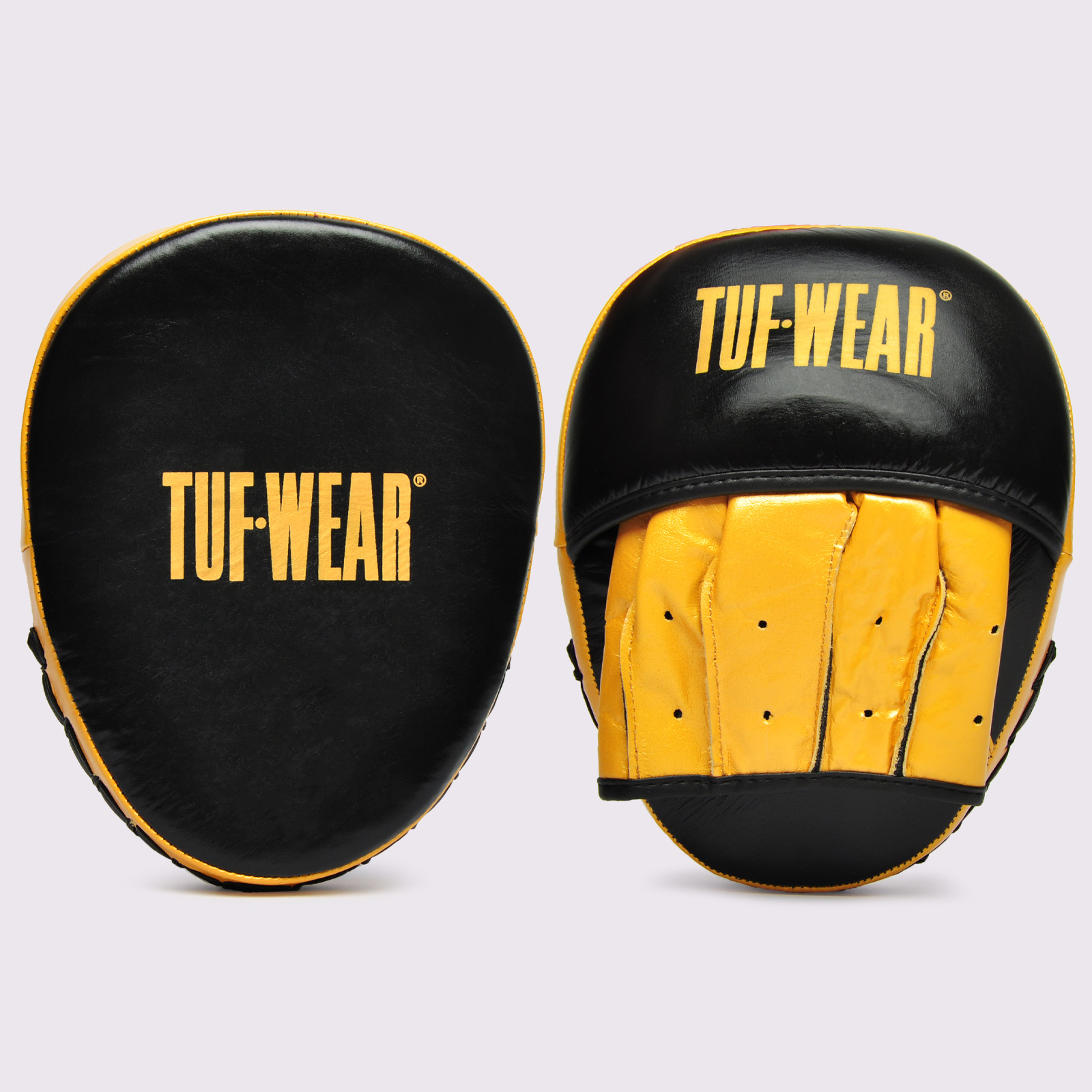 Tuf Wear Falcon Leather Curved Focus Pads - TW32703-BLACK/GOLD