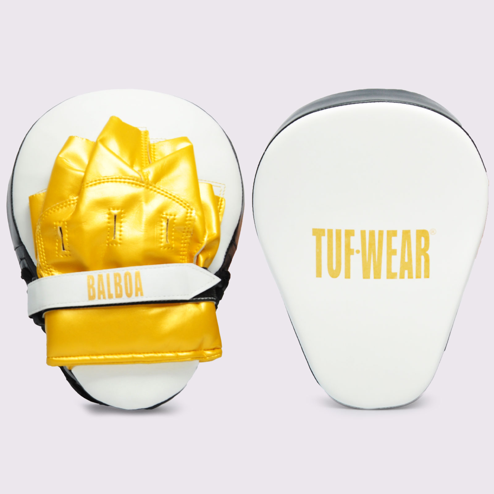 Tuf Wear Balboa Synthetic Curved Focus Pads (Demo Model) - TW34854S-WHITEGOLD