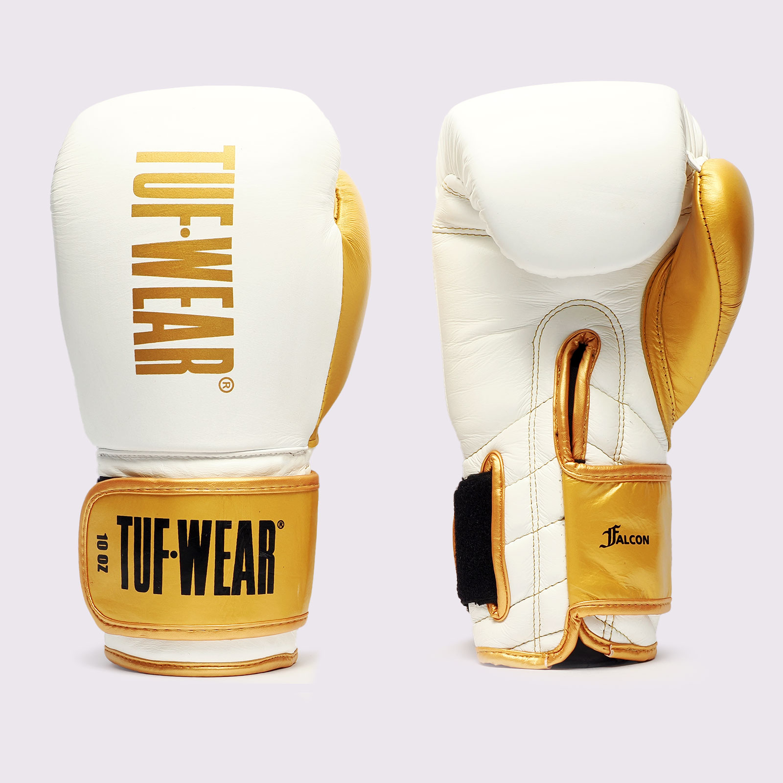 Tuf Wear Falcon Hook & Loop Training Gloves - TW36011-WHITE/GOLD