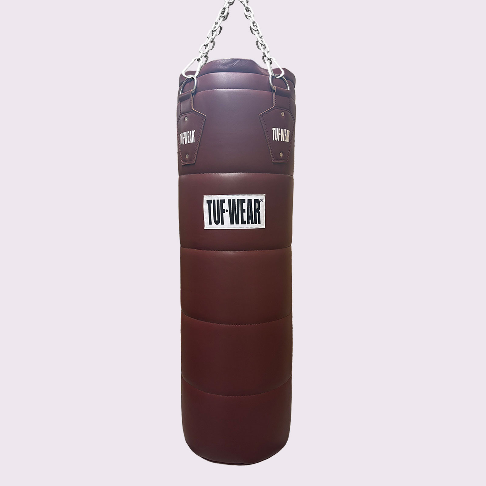 Tuf Wear Oxblood Quilted Leather Punchbag 122cm (4FT)  - TW36662-Oxblood