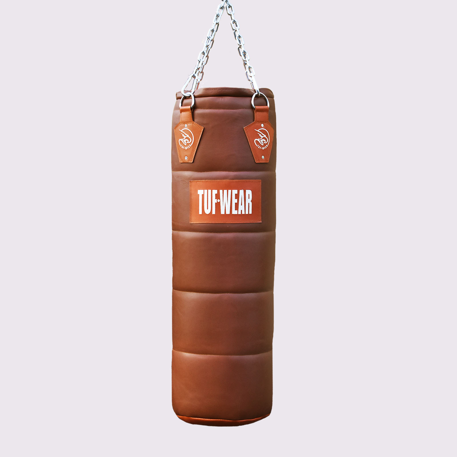 Tuf Wear Classic Brown Quilted Leather Punchbag 122cm (4ft) - 40kg)