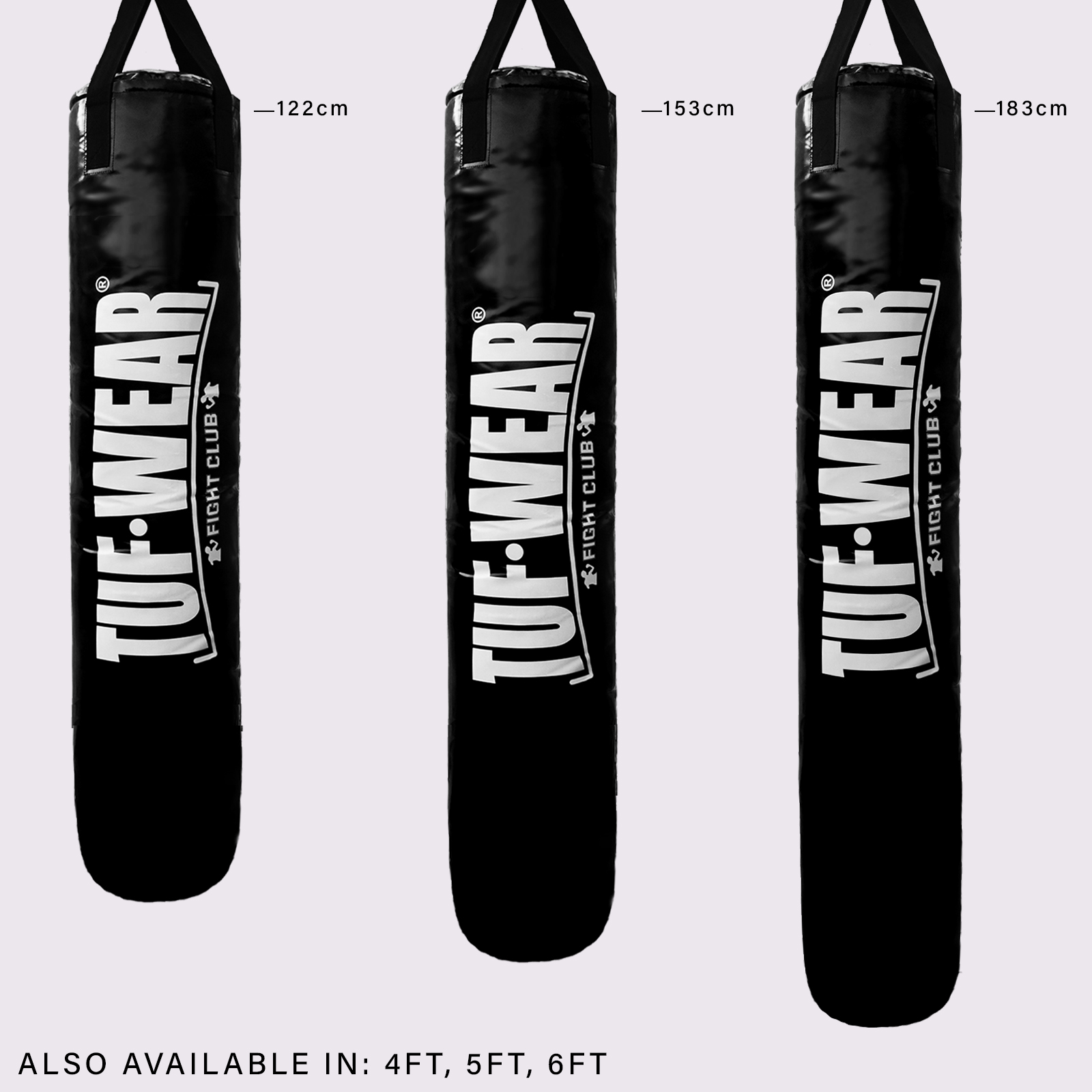 Tuf Wear Punch Bag Black Large Vertical Logo 5FT (153 CM) - Image 2