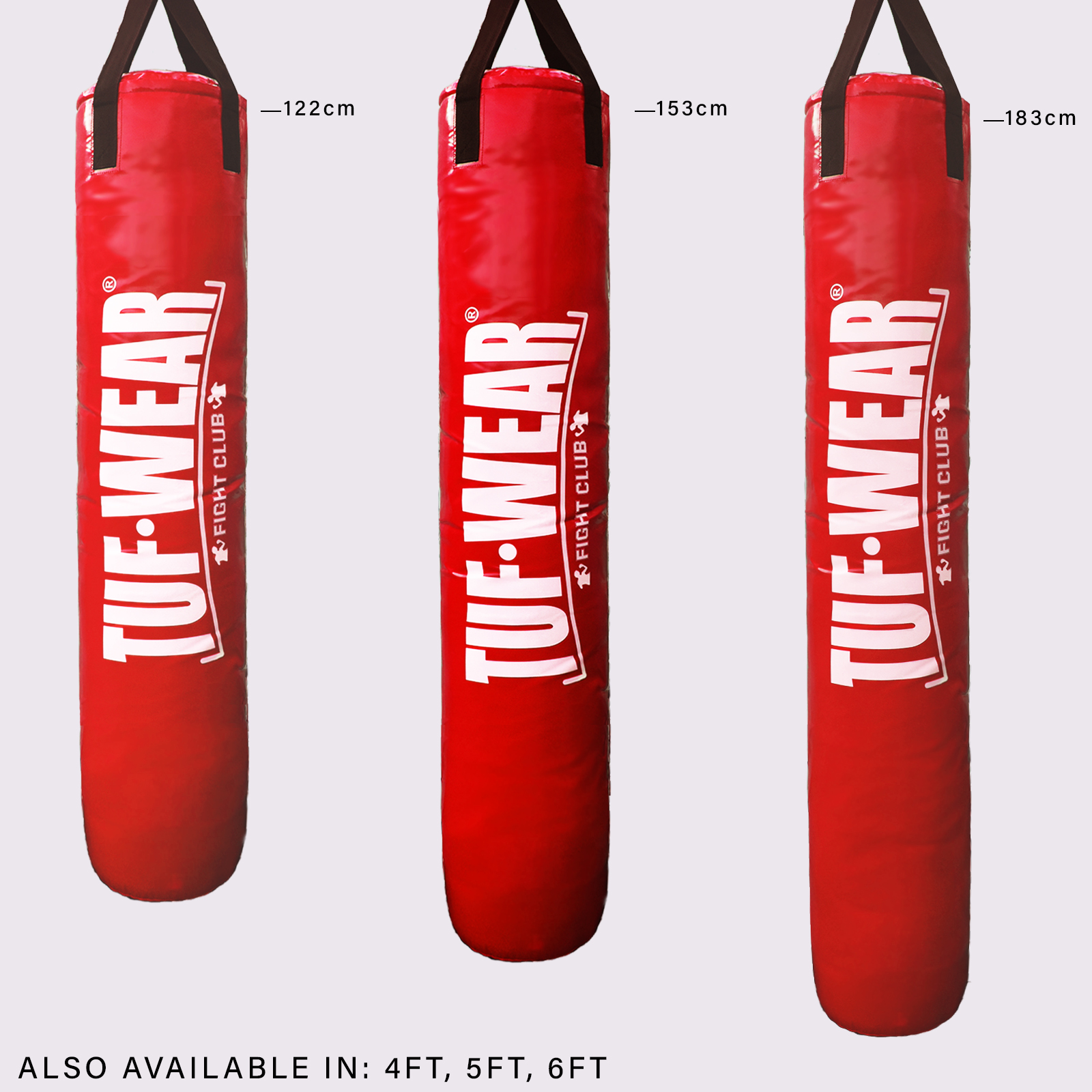 Tuf Wear Punch Bag Red Large Vertical Logo 5FT (153 CM) - Image 2