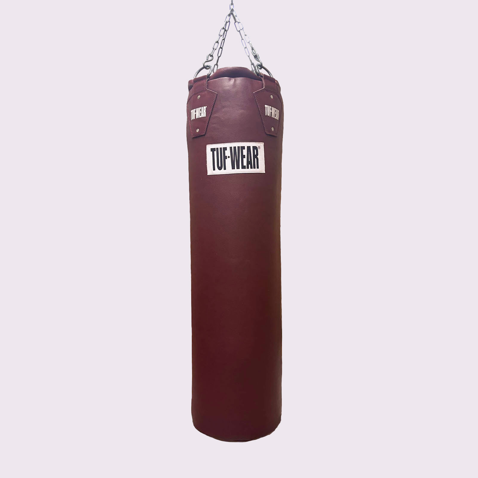 Tuf Wear 4ft Straight Leather Punchbag - Oxblood (Approx 40kg)