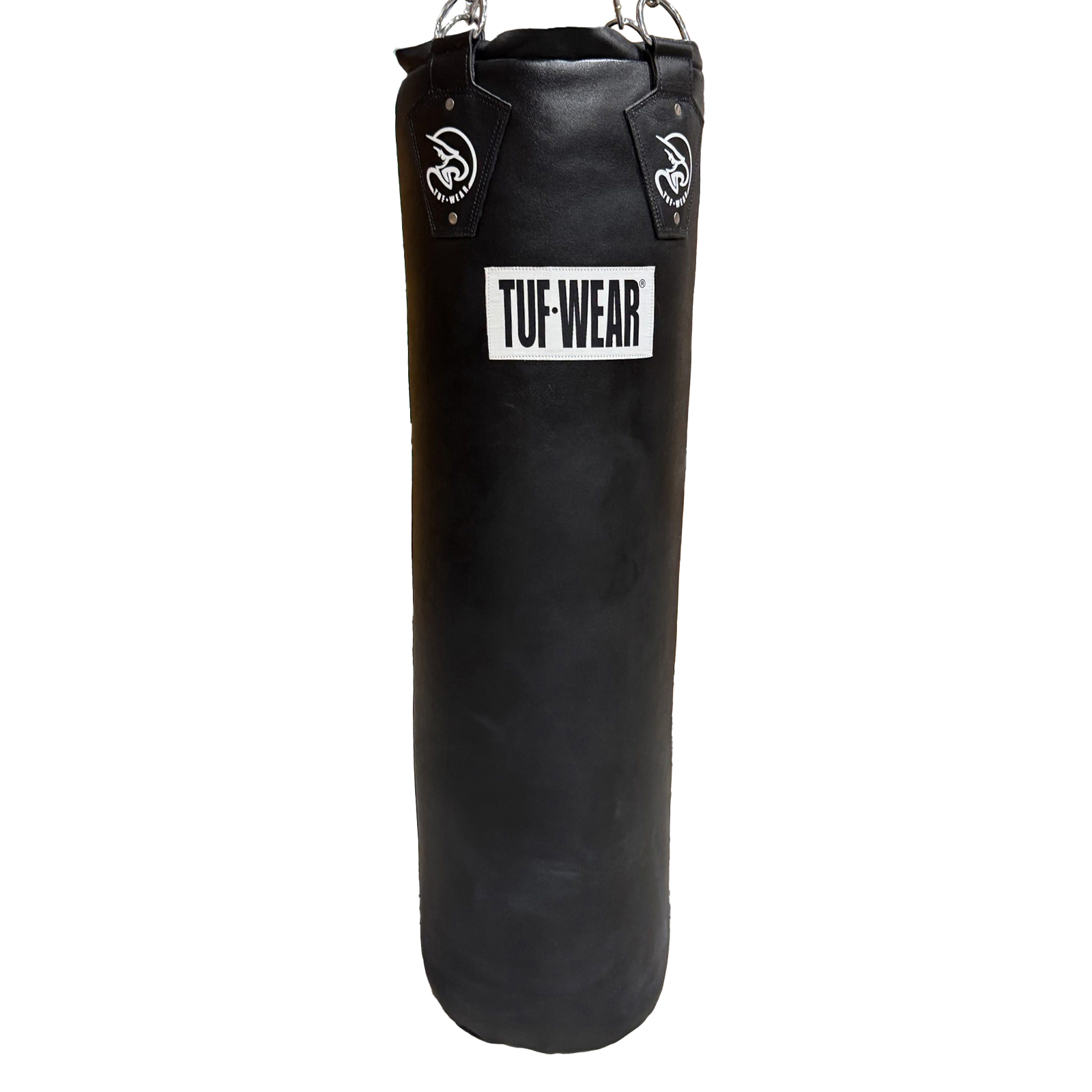 Tuf Wear 4ft Straight Leather Punchbag - All Black (Approx 40kg)