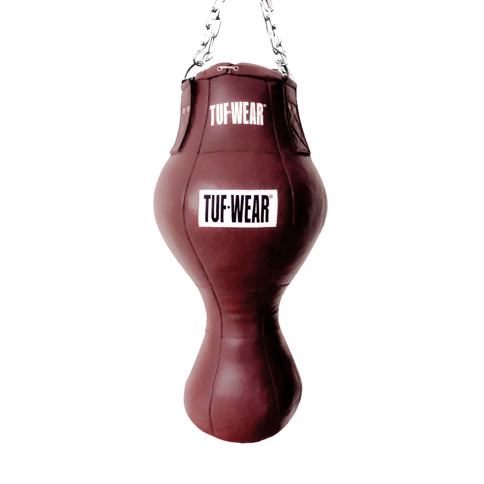 TW36663-OXBLOOD-F1-2 Tuf Wear Leather Uppercut Punchbag (Approx 23kg) - Oxblood - Image 1