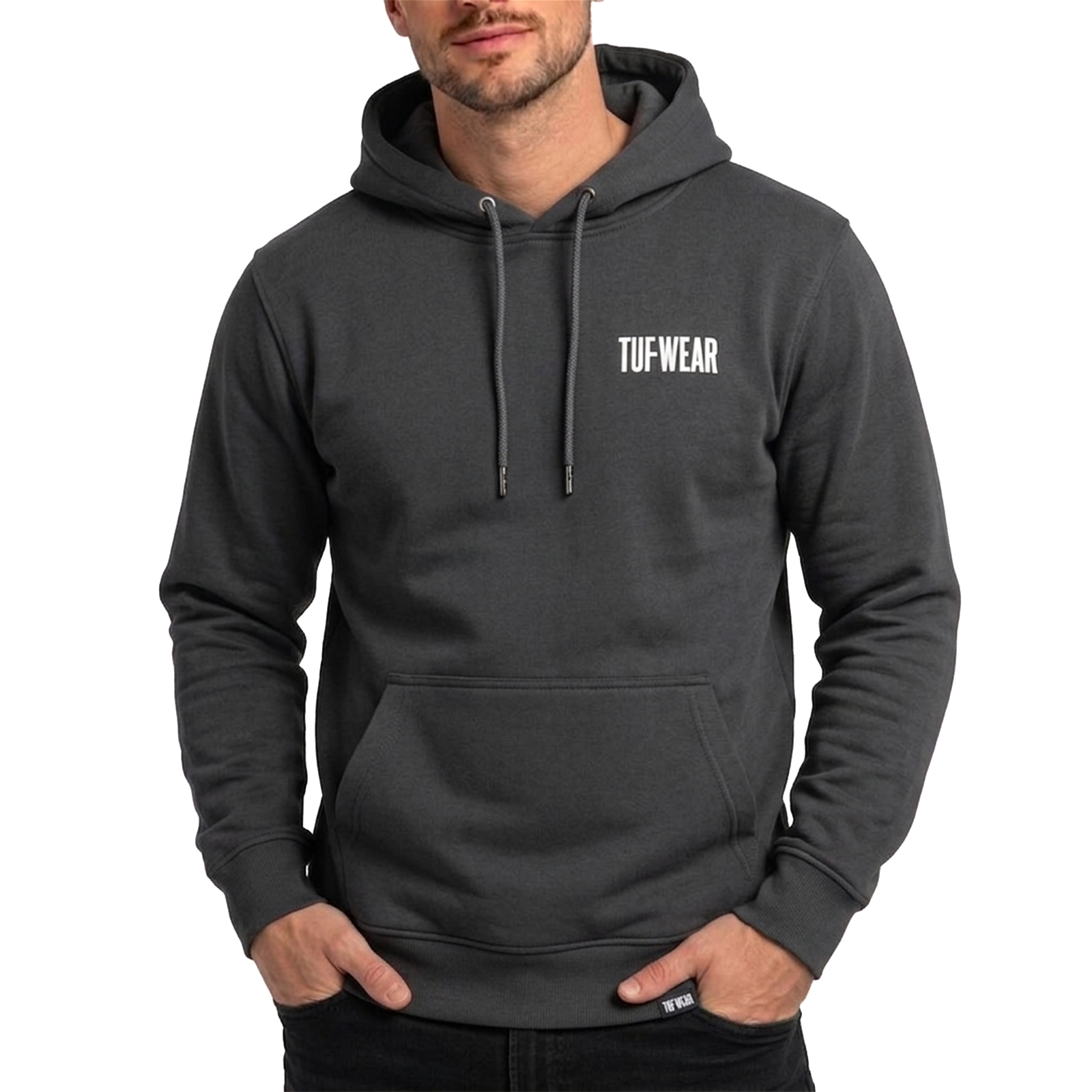 TW38156-CORNER-BLACK-F1-1 Tuf Wear Ringwalk Hoodie - Image 1