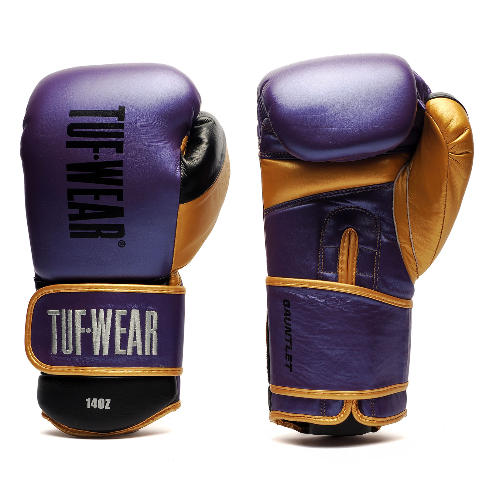 TW38030-MetallicPurpleGold-F1 Tuf Wear Gauntlet Spar Gloves (Slim Fit) - Image 1