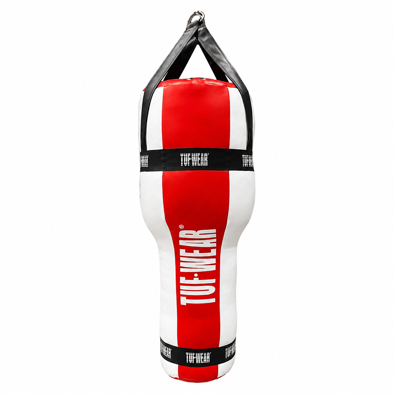 TW26615-REDWHITE-F1 Tuf Wear Balboa 4ft Angle Jumbo Punchbag - Image 1