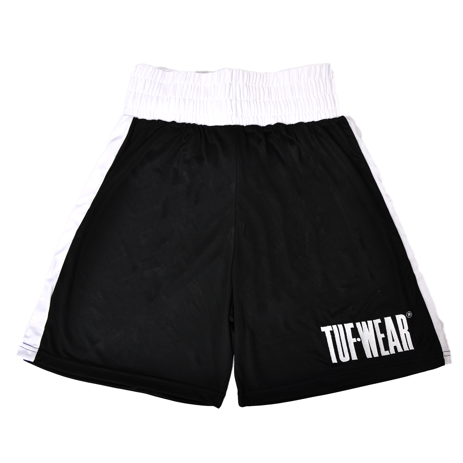 TW32688-BLACKWHITE-F1 Tuf Wear Boxing Shorts - Image 1