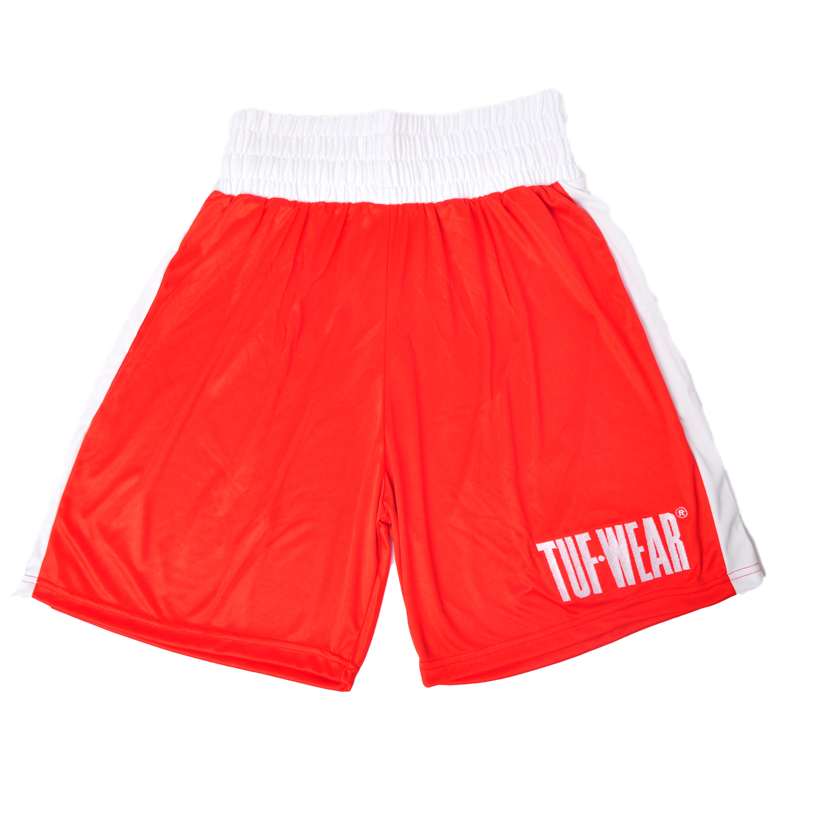 TW32688-REDWHITE-F1 Tuf Wear Boxing Shorts - Image 1