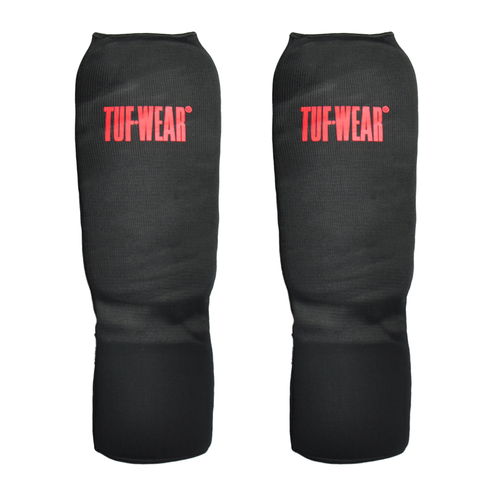 TW33782-BLACKRED-F1 Tuf Wear Elasticated MMA Shinguard - Image 1