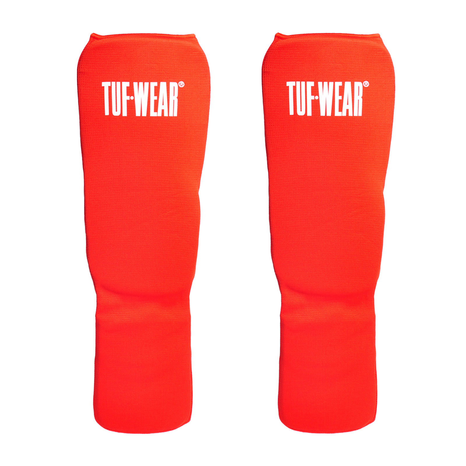 TW33782-REDWHITE-F1 Tuf Wear Elasticated MMA Shinguard - Image 1