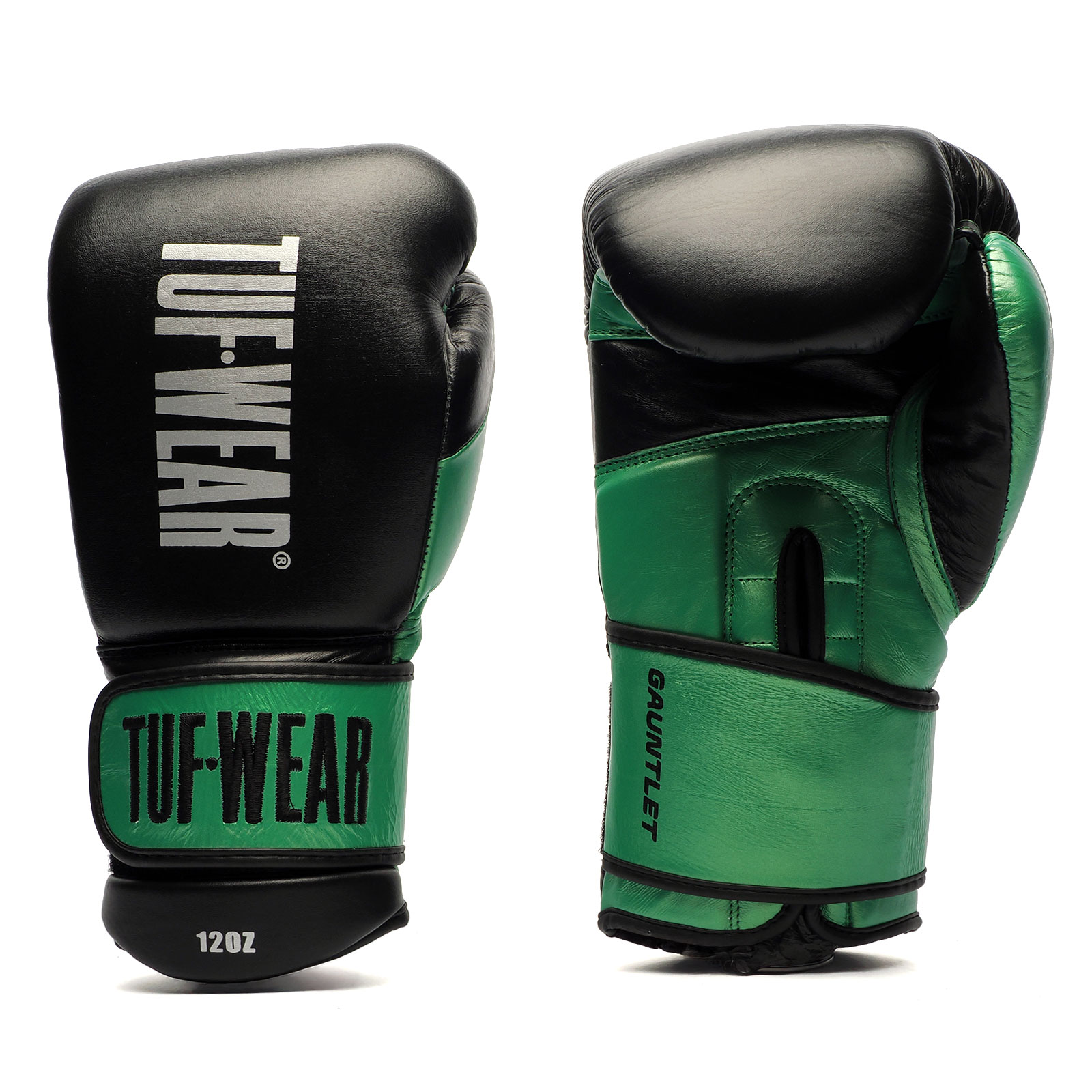 TW38030-MetallicGreenBlack-F1 Tuf Wear Gauntlet Spar Gloves (Slim Fit) - Image 1